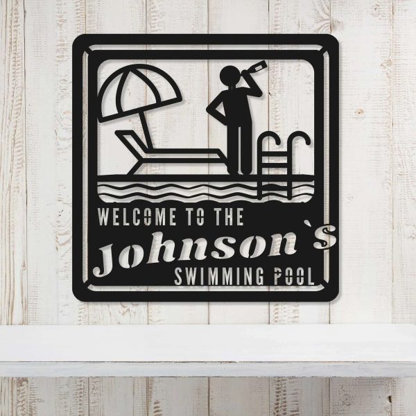 Personalized Pool Sign Welcome Sign Poolside Sign Pool House Decor Sign For Swimming Pool Beach House Patio