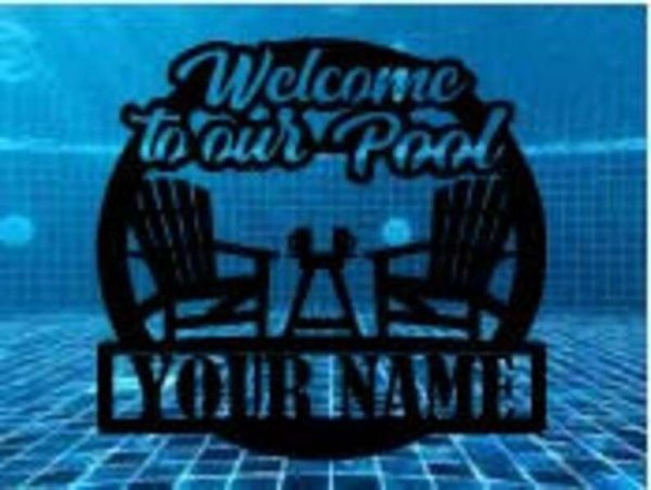 Personalized Pool Sign Welcome To Our Pool Sign Poolside Paradise Sign Pool House Pool Bar Decor Pool Gift Housewarming Gift