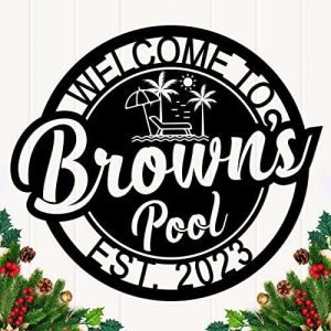 Personalized Pool Signs Swimming Pool Metal Sign Welcome To Our Pool Pool Decor Outdoor Decoration 1