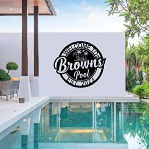 Personalized Pool Signs Swimming Pool Metal Sign Welcome To Our Pool Pool Decor Outdoor Decoration 4