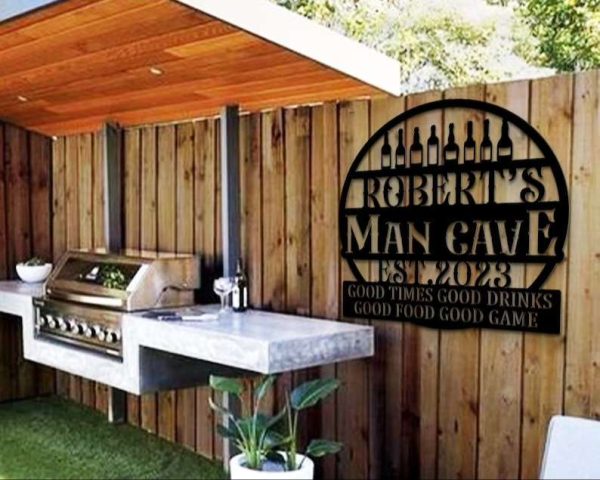 Personalized Pool and Bar Metal Art Sign Custom Outdoor Bar Sign for Man Cave and Backyard Party Decor Ideal for Retirement Gifts and Holiday Patio Gifts