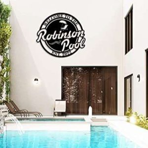 Personalized Poolside Paradise Sign Pool Metal Sign Pool Sign Home Outdoor Decor Sign For Tiki Backyard Swimming Pool 3