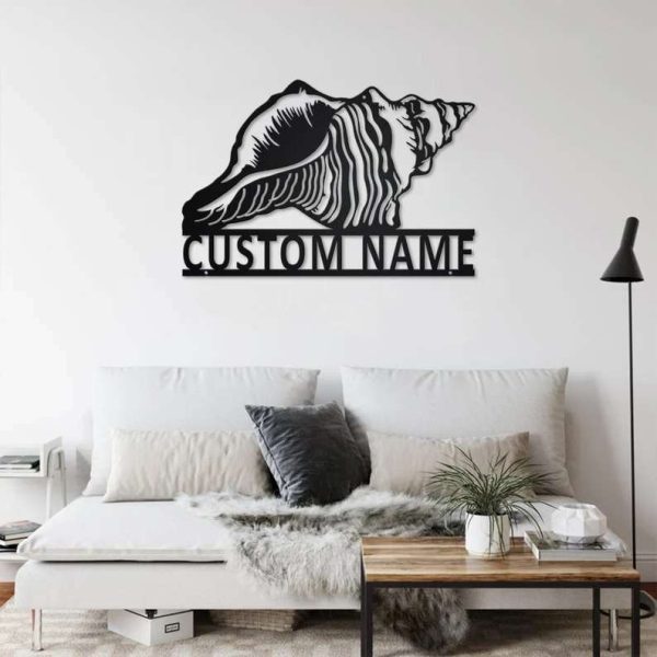 Personalized Seashell Metal Sign Seashell Name Sign Room Home Beach Decor Seashell Lover Gift