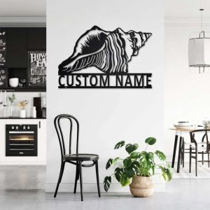 Personalized Seashell Metal Sign Seashell Name Sign Room Home Beach Decor Seashell Lover Gift 3