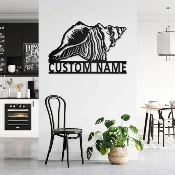 Personalized Seashell Metal Sign Seashell Name Sign Room Home Beach Decor Seashell Lover Gift