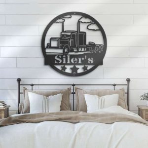 Personalized Semi Truck Driver Sign Trucker Name Custom Metal Signs Truck Sign Dad Gifts 3