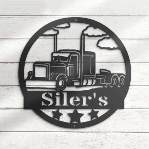 Personalized Semi Truck Driver Sign Trucker Name Custom Metal Signs Truck Sign Dad Gifts