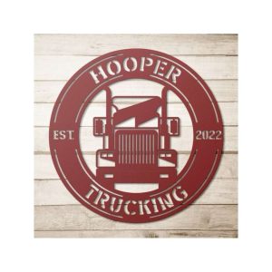 Personalized Semi Truck Sign 18 Wheeler Trucking Custom Metal Sign Trucker Gifts Birthday Gifts for Men Man Cave Decor 6 1