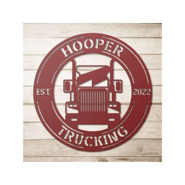 Personalized Semi Truck Sign 18 Wheeler Trucking Custom Metal Sign Trucker Gifts Birthday Gifts for Men Man Cave Decor