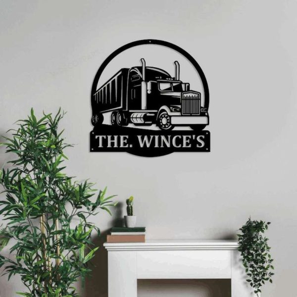 Personalized Semi Truck Sign Truck Driver Custom Metal Sign Gifts For Trucker