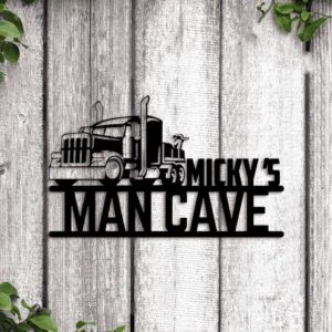 Personalized Semi Truck Sign Truck Driver Name Sign Semi Truck Custom Metal Sign Man Cave Decor 1