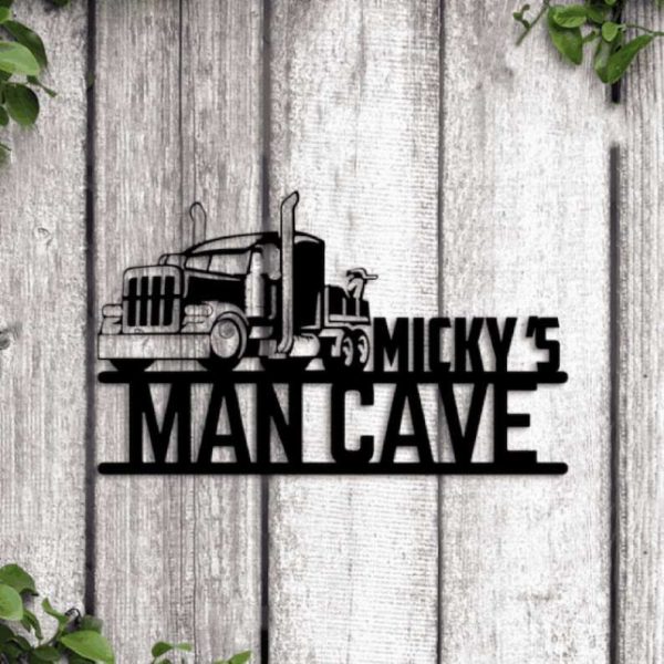 Personalized Semi Truck Sign Truck Driver Name Sign Semi Truck Custom Metal Sign Man Cave Decor