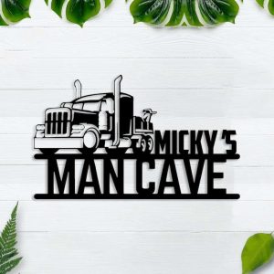 Personalized Semi Truck Sign Truck Driver Name Sign Semi Truck Custom Metal Sign Man Cave Decor