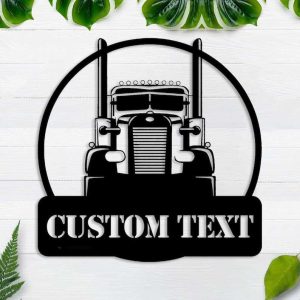 Personalized Semi Truck Sign Trucker Gifts Truck Driver Custom Metal Sign Birthday Gifts Dad Gifts