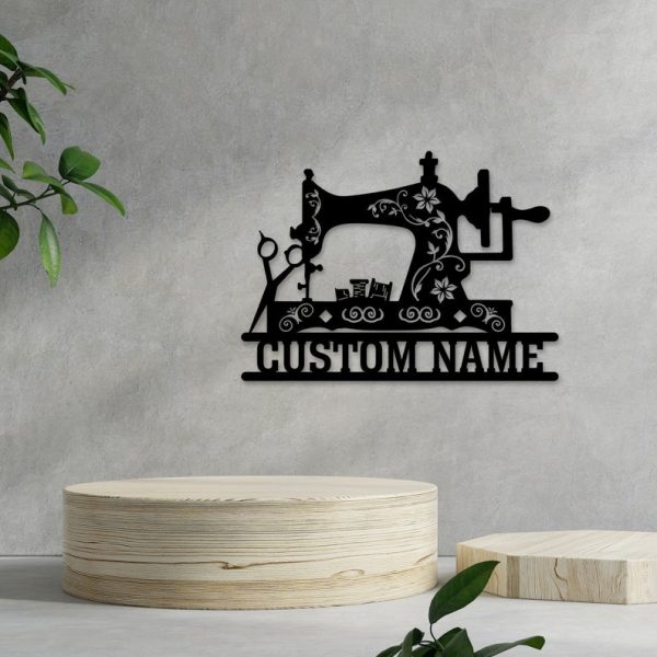 Personalized Sewing Machine Sign Craft Room Sign Sewing Custom Metal Sign Room Decor Birthday Gifts