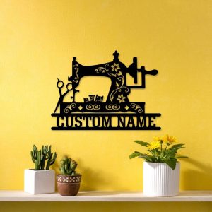 Personalized Sewing Machine Sign Craft Room Sign Sewing Custom Metal Sign Room Decor Birthday Gifts 3