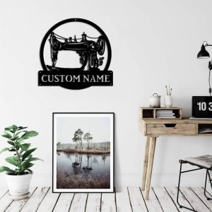 Personalized Sewing Machine Sign Quilting Sign Sewing Machine Antler Decor Sewing Custom Metal Sign Housewarming Gifts 2