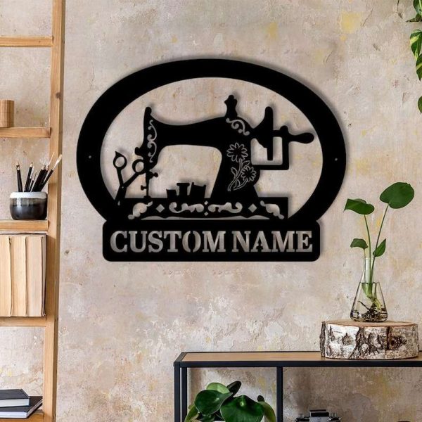 Personalized Sewing Machine Sign Sewing Room Sign Quilting Sign Craft Room Custom Metal Sign Mom Gifts