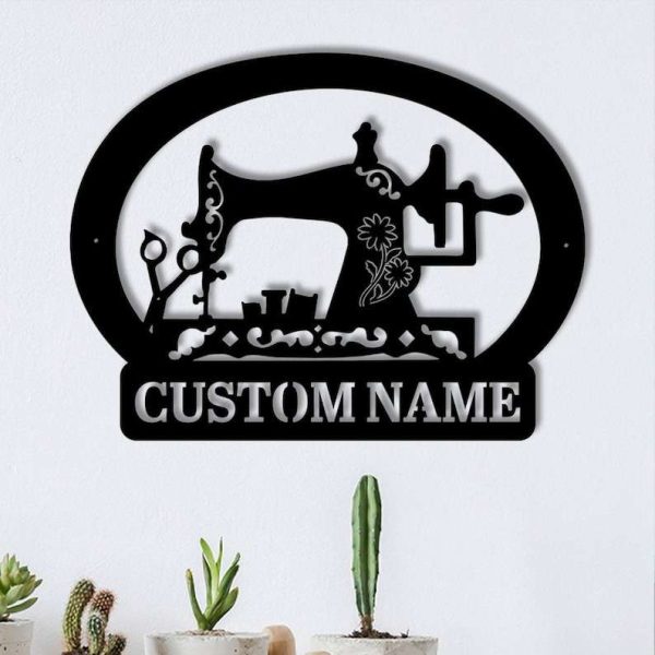 Personalized Sewing Machine Sign Sewing Room Sign Quilting Sign Craft Room Custom Metal Sign Mom Gifts