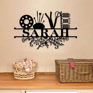 Personalized Sewing Metal Sign Tailor Room Sign Gifts For Sewers 1