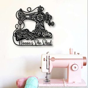 Personalized Sewing Sign She Shed Custom Metal Sign Sewing Lover Gifts for Her Mothers Day Gifts 1