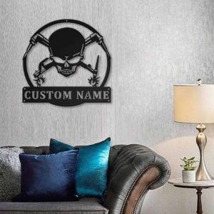 Personalized Skull Welder Fabricator Metal Sign Art Man Cave Home Decor Custom Metal Sign 2