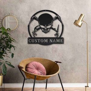 Personalized Skull Welder Fabricator Metal Sign Art Man Cave Home Decor Custom Metal Sign 3