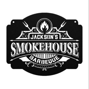 Personalized Smokehouse Sign Barbecue Custom Metal Signs BBQ Gifts Grilling Sign Fathers Day Gifts