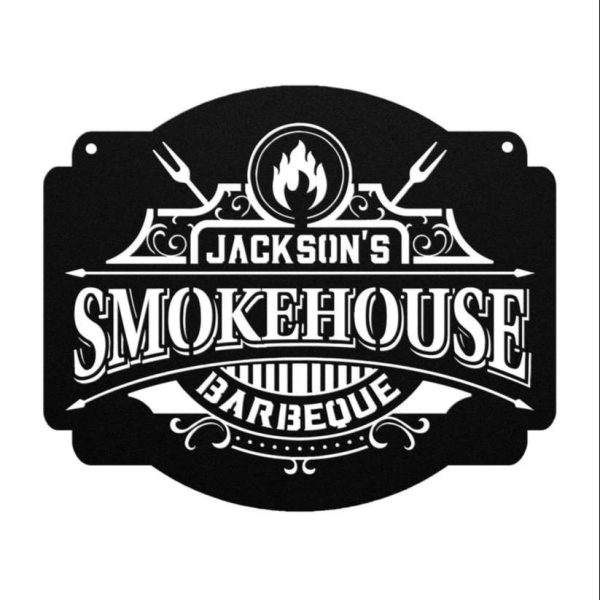 Personalized Smokehouse Sign Barbecue Custom Metal Signs BBQ Gifts Grilling Sign Fathers Day Gifts