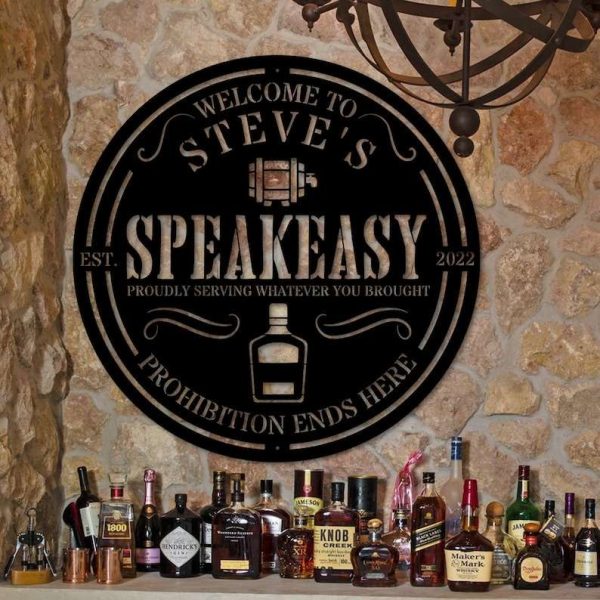 Personalized Speak Easy Decor Sign Vintage Home Bar Sign Whiskey Barrel Speakeasy Custom Metal Signs Birthday Gifts