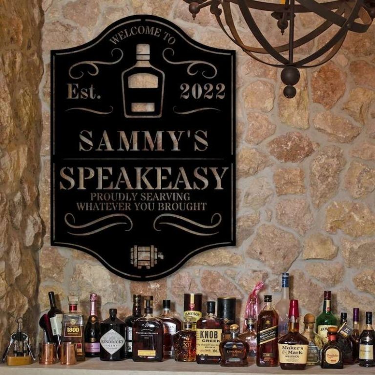 Personalized Speakeasy Sign Whiskey Bar Sign Pub Style Man Cave Custom