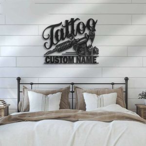 Personalized Tattoo Artist Metal Sign Ink Studio Name Sign Machine Shop Decor Tattoo Lover Gifts 3