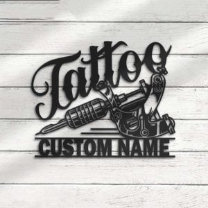 Personalized Tattoo Artist Metal Sign Ink Studio Name Sign Machine Shop Decor Tattoo Lover Gifts