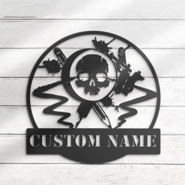 Personalized Tattoo Artist Metal Sign Tattoo Shop Sign Ink Studio Decor Machine Shop Decoration Man Cave Decor Dad Gifts