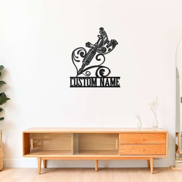 Personalized Tattoo Artist Metal Sign Tattoo Studio Sign Tattoo Machine Sign Tattoo Shop Decor Gifts For Tattoo Lovers