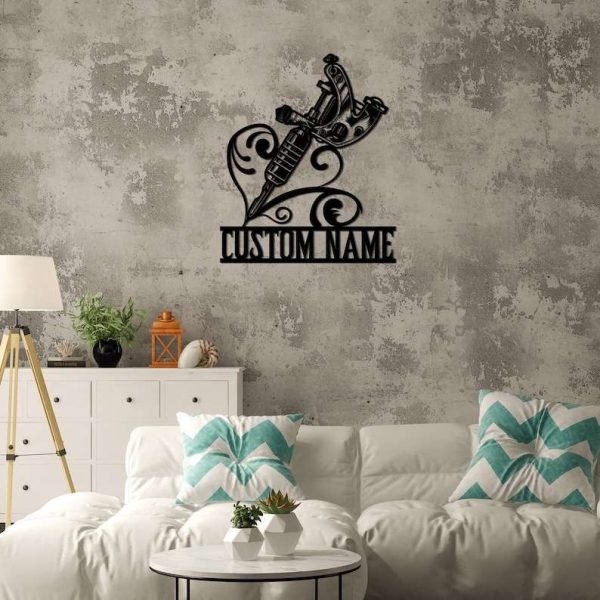 Personalized Tattoo Artist Metal Sign Tattoo Studio Sign Tattoo Machine Sign Tattoo Shop Decor Gifts For Tattoo Lovers