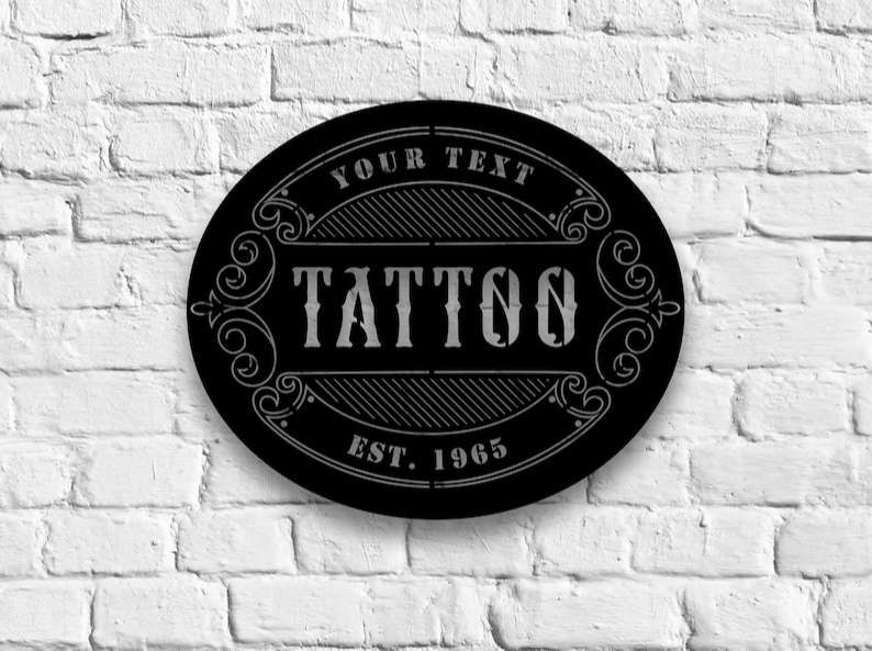 Personalized Tattoo Metal Sign Tattoo Shop Sign Tattoo Artist