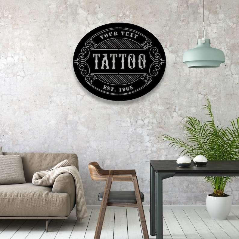 Personalized Tattoo Metal Sign Tattoo Shop Sign Tattoo Artist