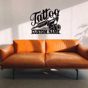 Personalized Tattoo Sign Tattoo Artist Metal Name Sign Ink Studio Decor Tattoo Shop Decor Tattoo Artist Gifts 2