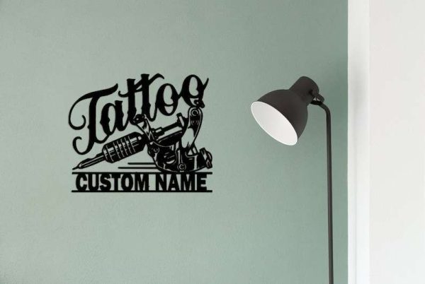 Personalized Tattoo Sign Tattoo Artist Metal Name Sign Ink Studio Decor Tattoo Shop Decor Tattoo Artist Gifts