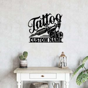 Personalized Tattoo Sign Tattoo Artist Metal Name Sign Ink Studio Decor Tattoo Shop Decor Tattoo Artist Gifts