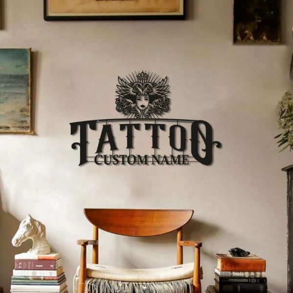 Personalized Tattoo Sign Tattoo Studio Decor Tattoo Room Sign Tattoo Lover Gifts Custom Metal Signs