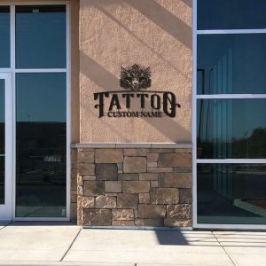 Personalized Tattoo Sign Tattoo Studio Decor Tattoo Room Sign Tattoo Lover Gifts Custom Metal Signs 2