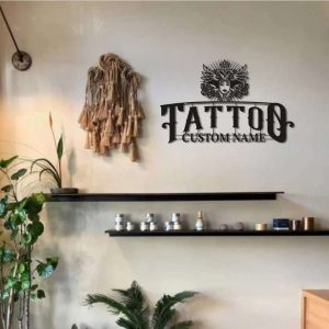 Personalized Tattoo Sign Tattoo Studio Decor Tattoo Room Sign Tattoo Lover Gifts Custom Metal Signs 3