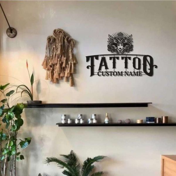 Personalized Tattoo Sign Tattoo Studio Decor Tattoo Room Sign Tattoo Lover Gifts Custom Metal Signs