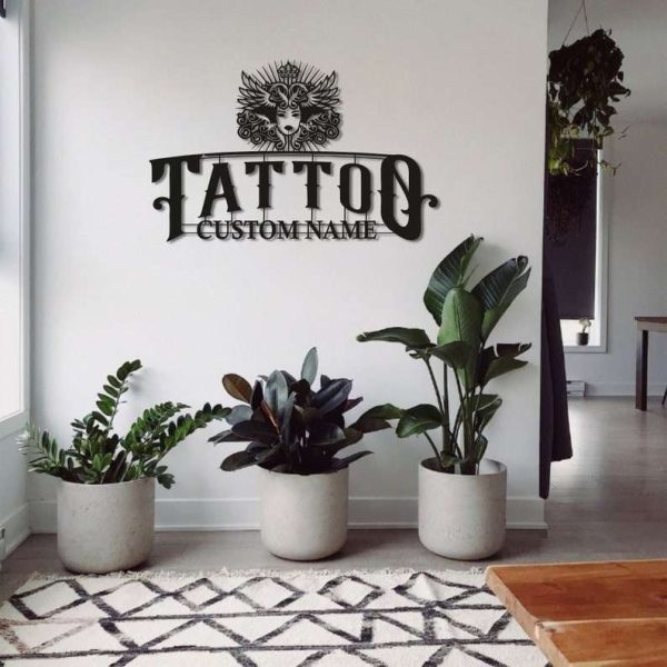 Personalized Tattoo Sign Tattoo Studio Decor Tattoo Room Sign Tattoo Lover Gifts Custom Metal Signs