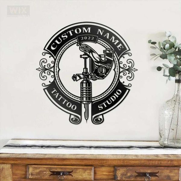 Personalized Tattoo Studio Sign Tattoo Shop Sign Tattoo Room Decor Tattoo Custom Metal Signs