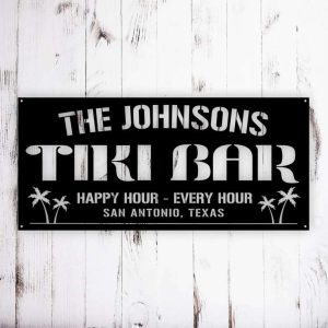 Personalized Tiki Bar Metal Sign Pool And Bar Sign Tiki Bar Sign Bar And Grill Sign Pool Oasis Sign Patio Decor Home Outdoor Decor 2