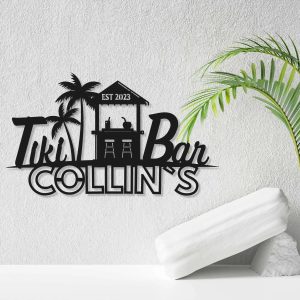 Personalized Tiki Bar Sign Beach Bar Decor Pool Bar Sign Tiki Lounge Sign For Tiki Backyard Pool Housewarming Gift