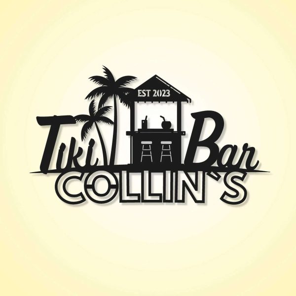 Personalized Tiki Bar Sign Beach Bar Decor Pool Bar Sign Tiki Lounge Sign For Tiki Backyard Pool Housewarming Gift